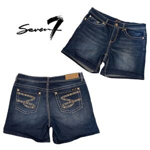 NWOT Seven7 dark wash denim stretch shorts size 12